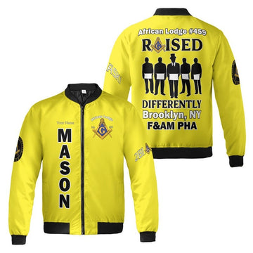Personalized Lodge Name Raised Differntly F&AM PHA Prince Hall Affiliation Freemasonry 3D Bomber Jacket Size S-5XL