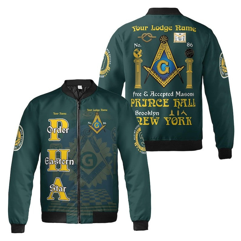 Personalized Lodge Name Freemasonry Prince Hall Making Good Men Better 3D Bomber Jacket Size S-5XL