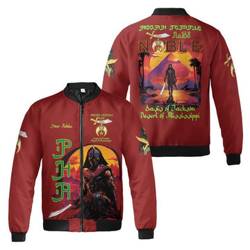 Custom Temple Name Nobles Mystic Shrine AEAONMS Sons Of The Desert Freemasonry 3D Bomber Jacket Size S-5XL