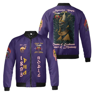 Custom Temple Name Nobles Mystic Shrine AEAONMS 1893 PHA Mythical Pharaoh Freemasonry 3D Bomber Jacket Size S-5XL