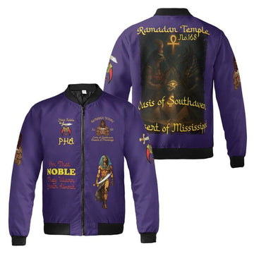 Custom Temple Name Nobles Mystic Shrine AEAONMS I'm That Noble They Warn Your About Freemasonry 3D Bomber Jacket Size S-5XL