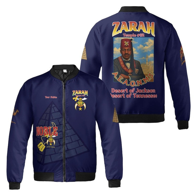 Custom Temple Name Nobles Mystic Shrine AEAONMS 1983 Noble Heritage Freemasonry 3D Bomber Jacket Size S-5XL