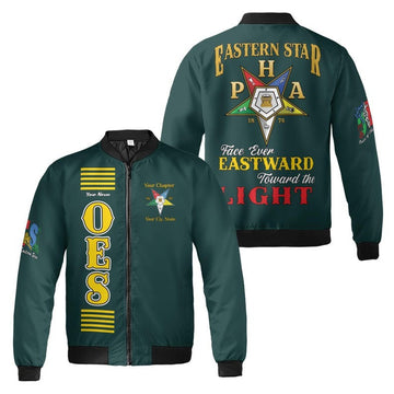 Personalized Name OES Order of Eastern Star Face ever EASTWARD toward the LIGHT 3D Bomber Jacket Size S-5XL