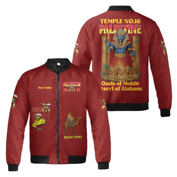 Custom Temple Name Nobles 1983 Mystic Shrine AEAONMS Pharaoh Warrior Freemasonry 3D Bomber Jacket Size S-5XL