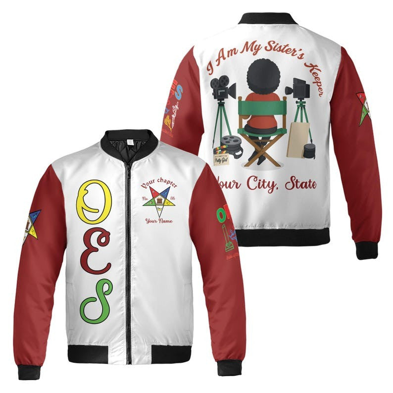 Custom Chapter Name OES Order Of The Eastern Star I Am My Sisters Keeper 3D Bomber Jacket Size S-5XL