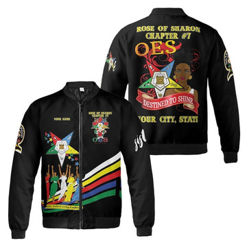 Custom Chapter Name OES Diva Sisters Order of the Eastern Sister Destined To Shine Women 3D Bomber Jacket Size S-5XL
