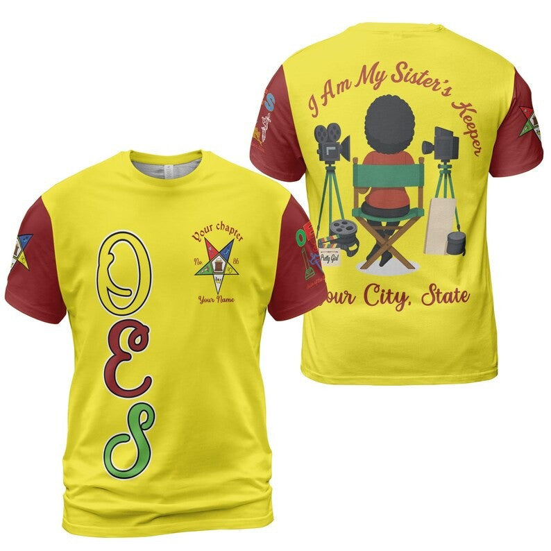 Custom Chapter Name OES Order Of The Eastern Star I Am My Sisters Keeper 3D T-shirt Size S-5XL