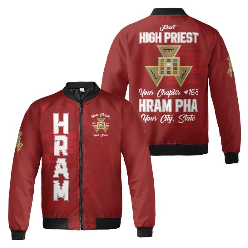 Custom Chapter Name Royal Arch Past High Priest HRAM PHA York Rite Freemasonry 3D Bomber Jacket Size S-5XL