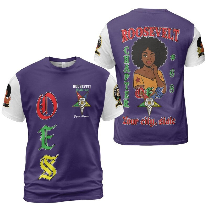 Custom Chapter Name OES Order Of The Eastern Star Sisterhood 3D T-shirt Size S-5XL