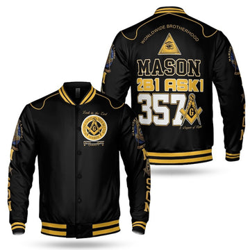 Freemasonry Worldwide Brotherhood Freemason 3D Baseball Jacket Size S-5XL