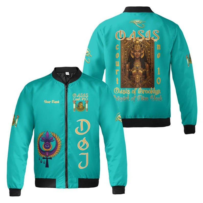 Personalized Court Name Imperial Court Egyptian Ancient Sun Crown Goddess 3D Bomber Jacket S-5XL