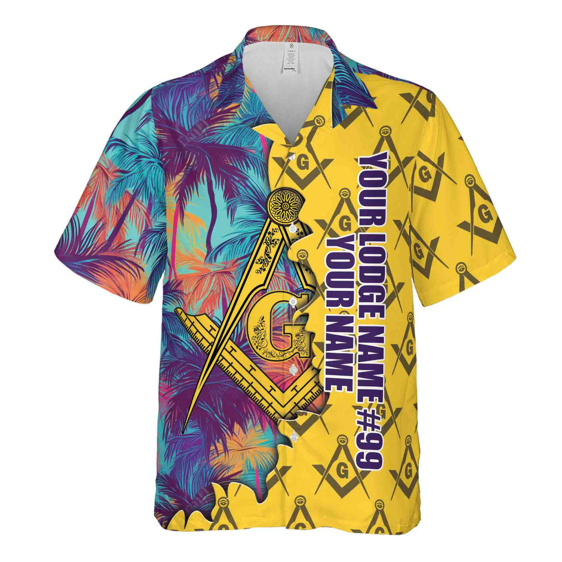 Custom Masonic Freemasonry Hawai Tropical Pattern Hawaiian Shirt S-5XL - FUKAMASONIC