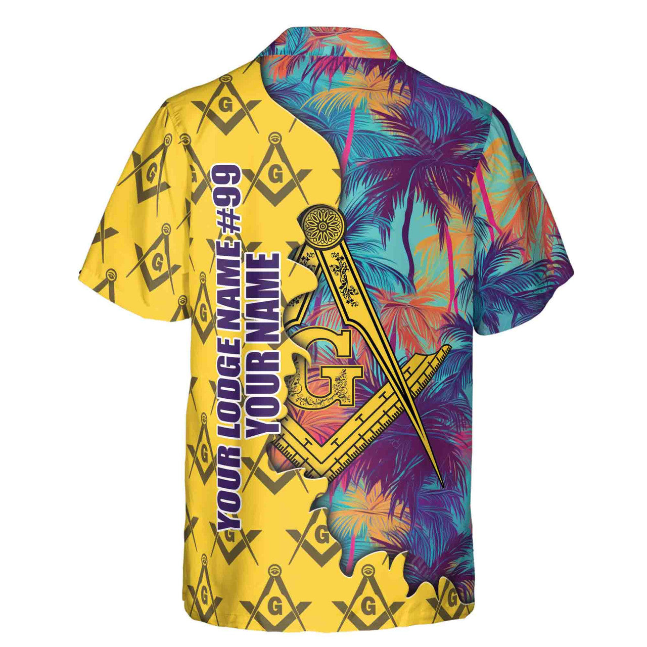 Custom Masonic Freemasonry Hawai Tropical Pattern Hawaiian Shirt S-5XL - FUKAMASONIC