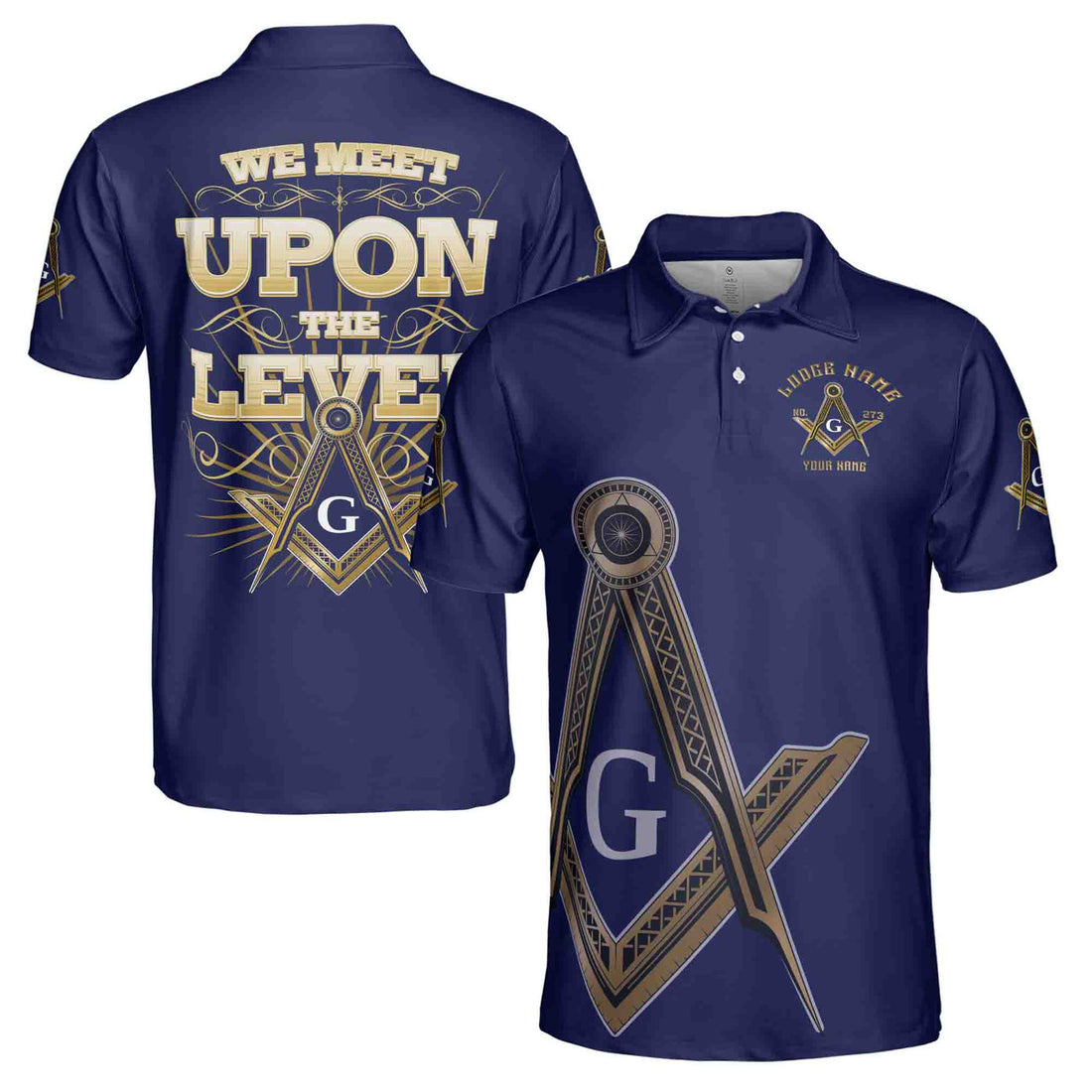 Custom Name Lodge Name Fremasonry We Meet Upon The Level Masonic Men's Polo Shirt S-5XL - FUKAMASONIC