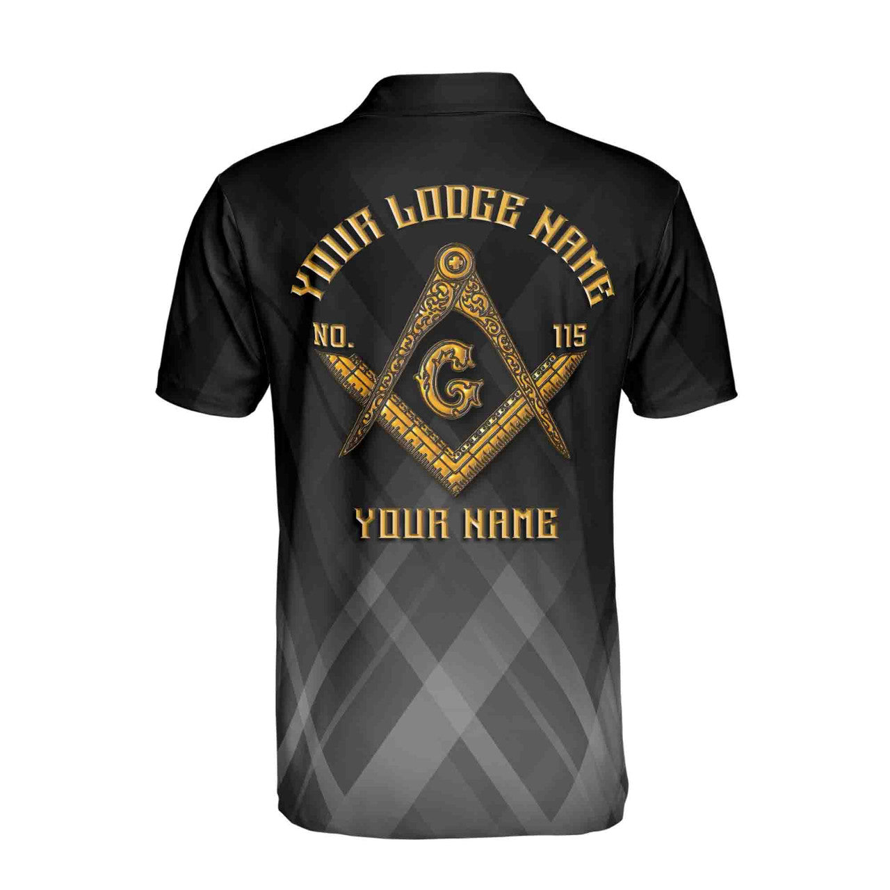 Customize Name Lodge Name Masonic Freemasonry Emblem Mason Black Men's Polo Shirt S-5XL - FUKAMASONIC