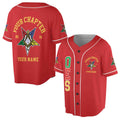Order Of The Eastern Star OES Past Patrons Emblem Masonic Square & Compass Baseball Jersey S-5XL - FUKAMASONIC