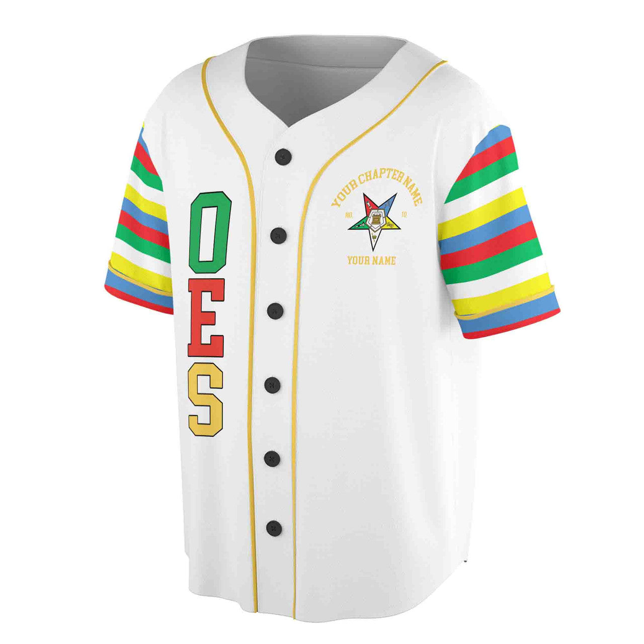 Custom Name Chapter Order of the Eastern Star Masonic OES Unisex Baseball Jersey S-5XL - FUKAMASONIC