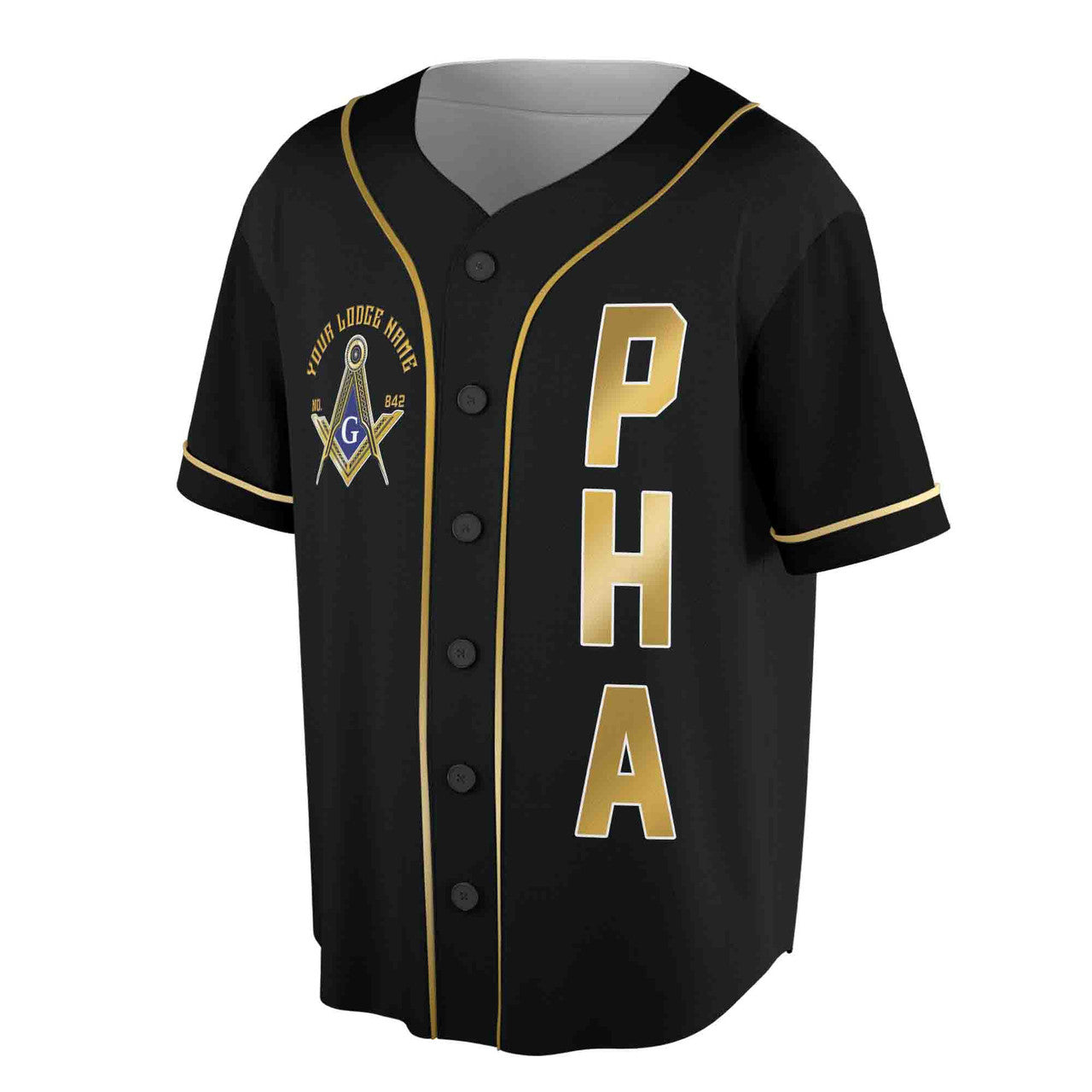 Custom Name Logde Name Number Masonic Lodge, PHA Freemasonry 3D Baseball Jersey Size S-5XL - FUKAMASONIC