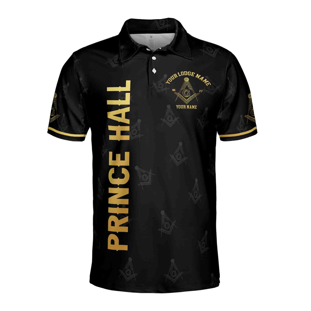 Customize Name Lodge Name Prince Hall PHA Freemasonry Masonic Men's Polo Shirt S-5XL - FUKAMASONIC