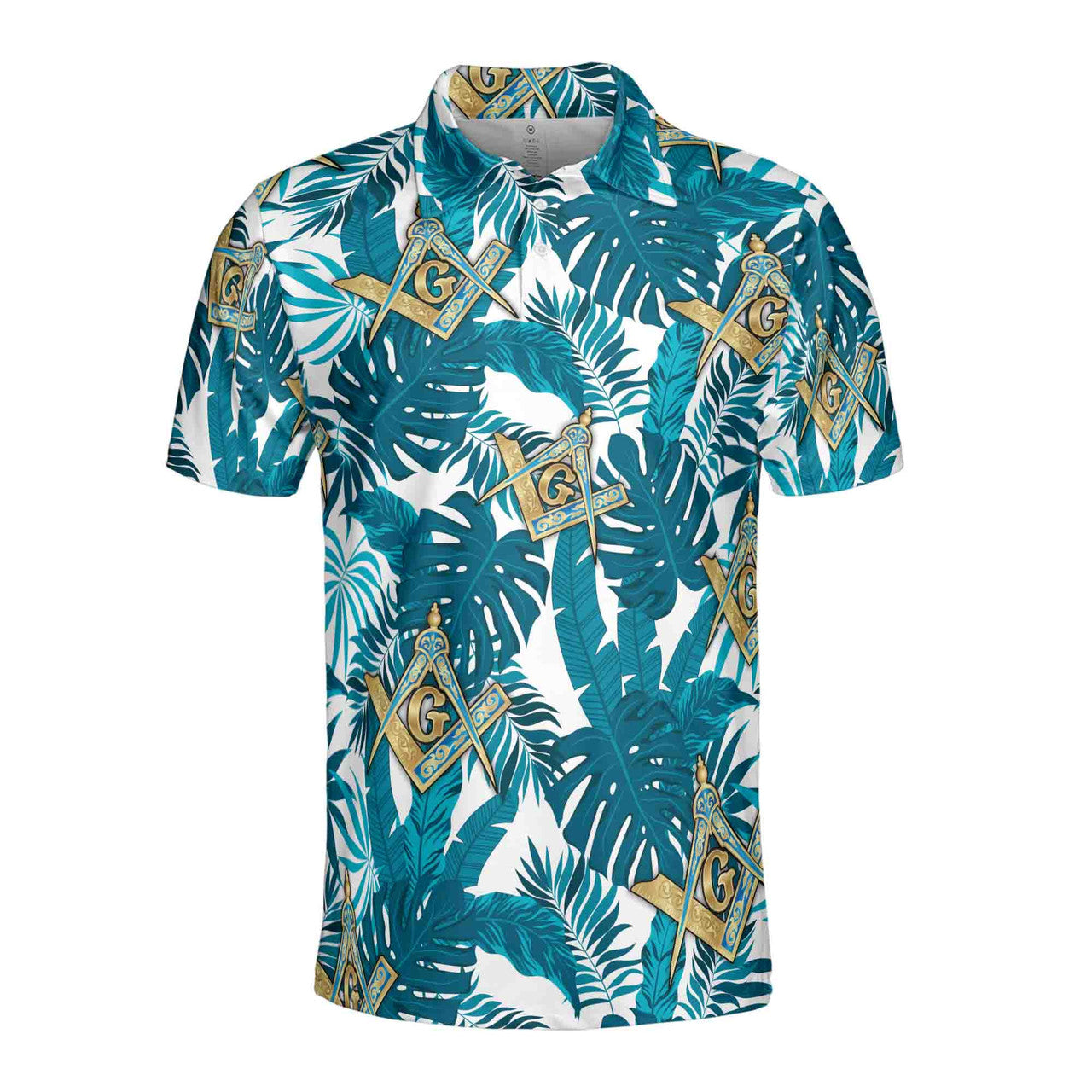 Customize Name Lodge Name Masonic Freemasonry Tropical Plants Men's Polo Shirt S-5XL - FUKAMASONIC