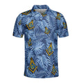 Customize Name Lodge Name Masonic Freemasonry Tropical Plants Blue Men's Polo Shirt S-5XL - FUKAMASONIC
