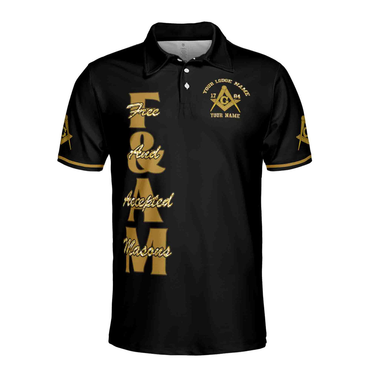 Customize Name F. & A.M. Father of All PHA Freemasonry Masonic Men's Polo Shirt S-5XL - FUKAMASONIC