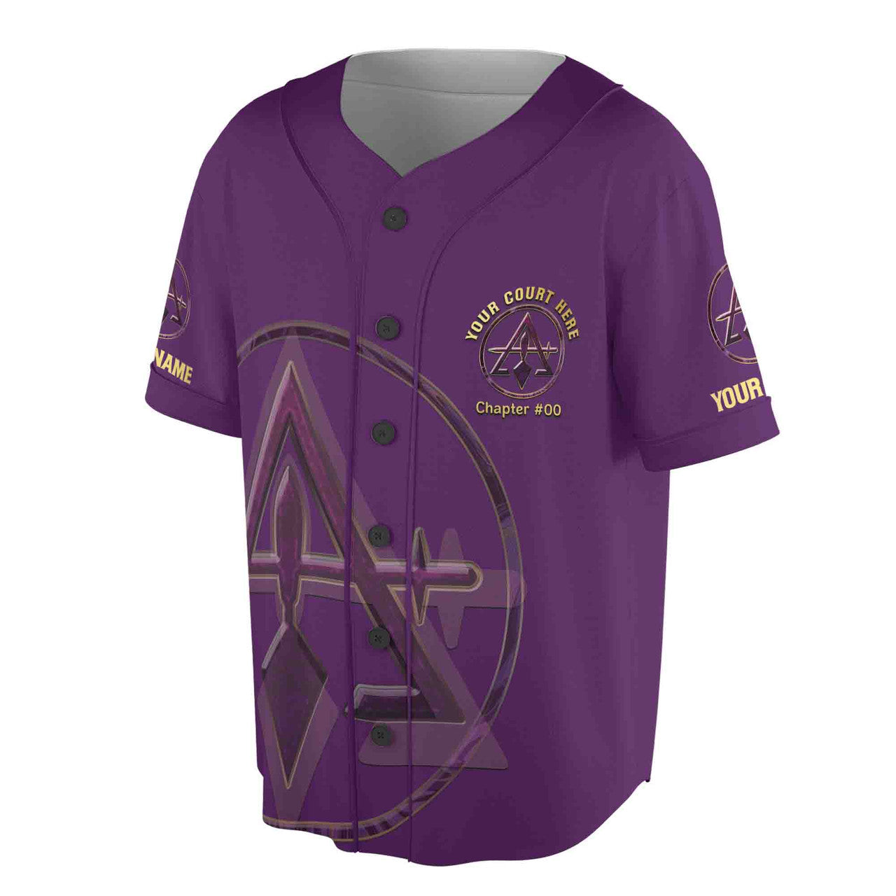 Custom Name Court York Rite Purple Unisex Baseball Jersey S-5XL - FUKAMASONIC