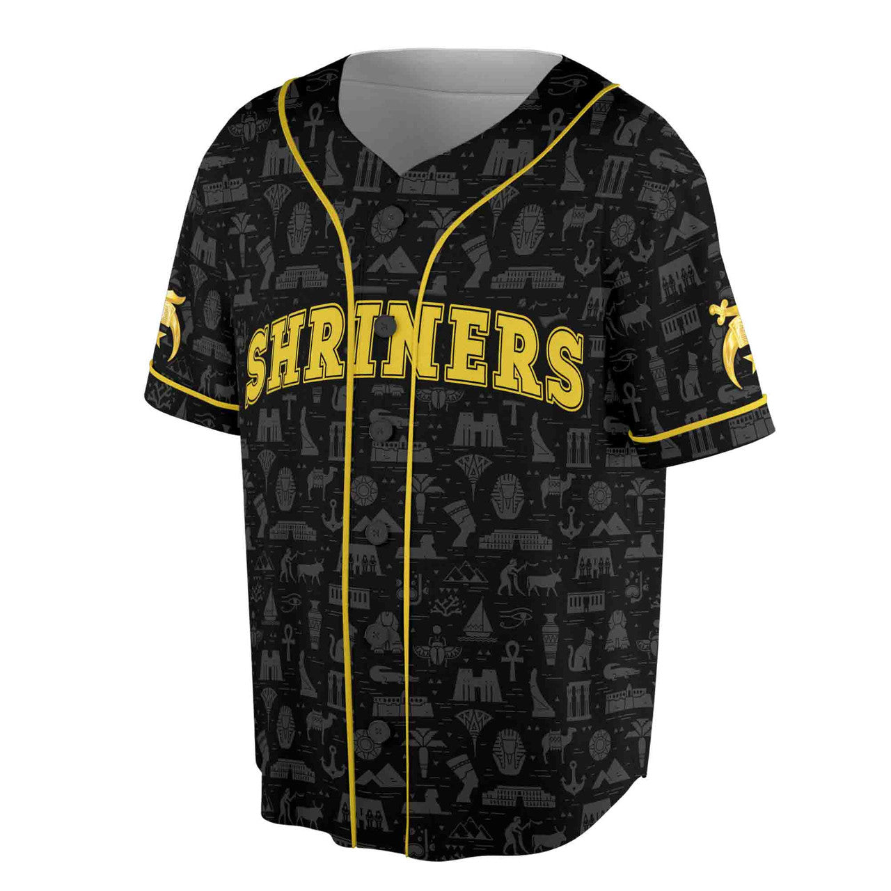 Custom Name Temple Shriners Noble Ancient Egypt Freemason Baseball Jersey S-5XL - FUKAMASONIC