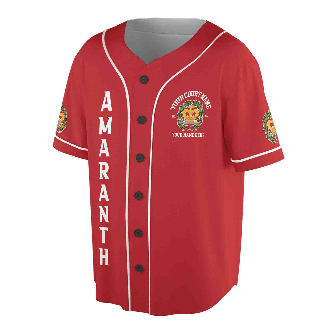 Custom Name Court Order of the Amaranth Emblem OES Unisex Baseball Jersey S-5XL - FUKAMASONIC