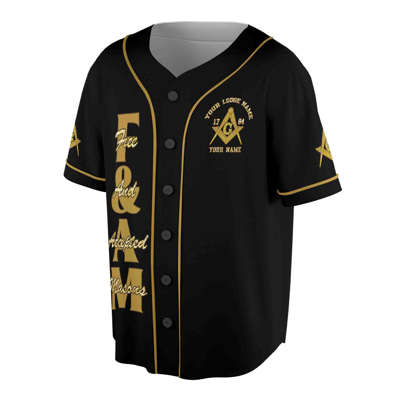 Customize Name F. & A.M. Father of All PHA Freemasonry Masonic Baseball Jersey S-5XL - FUKAMASONIC