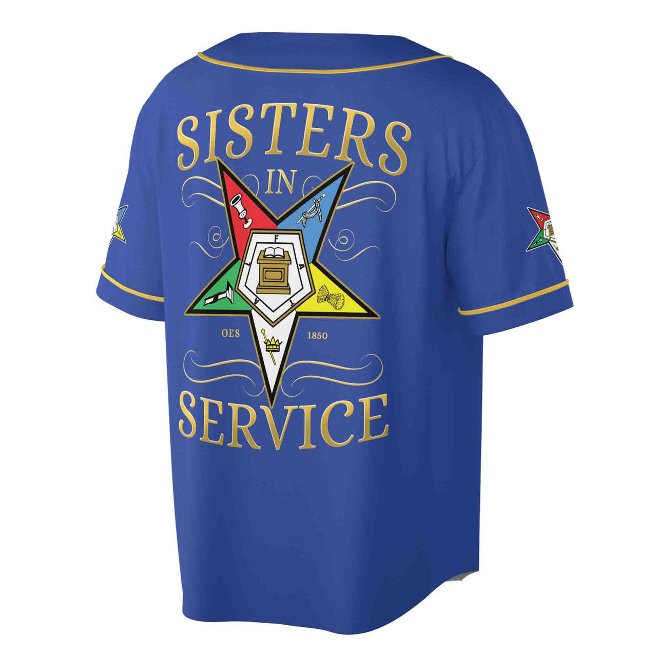 Custom Name Chapter Name OES Sisters In Service Unisex Baseball Jersey S-5XL - FUKAMASONIC