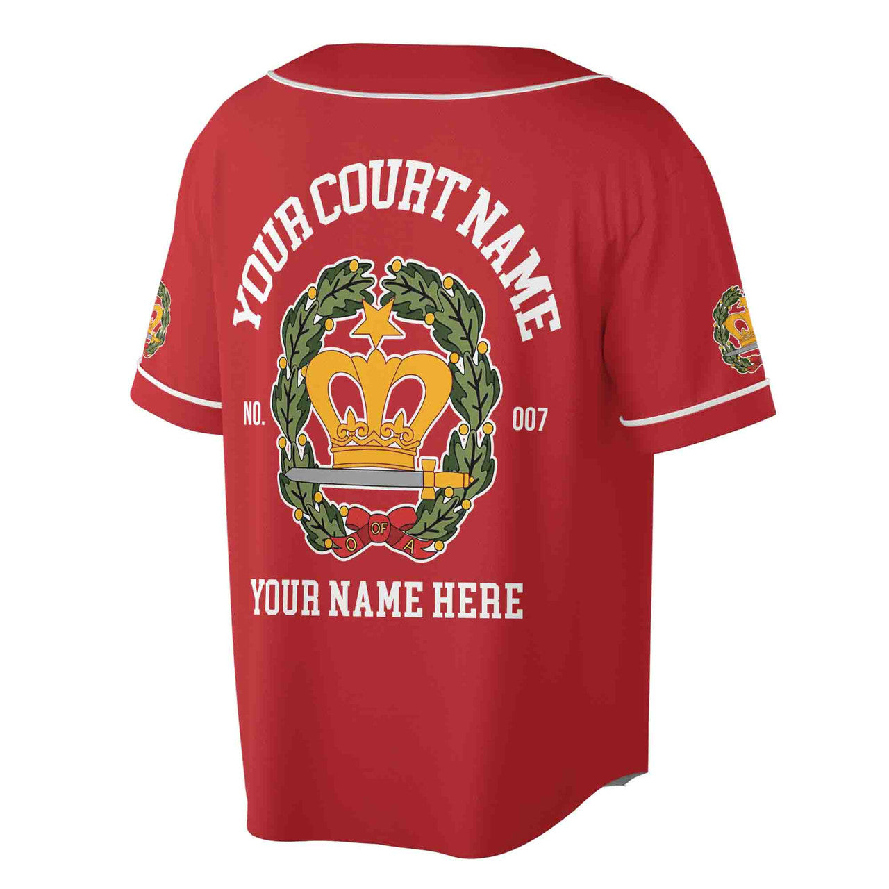Custom Name Court Order of the Amaranth Emblem OES Unisex Baseball Jersey S-5XL - FUKAMASONIC