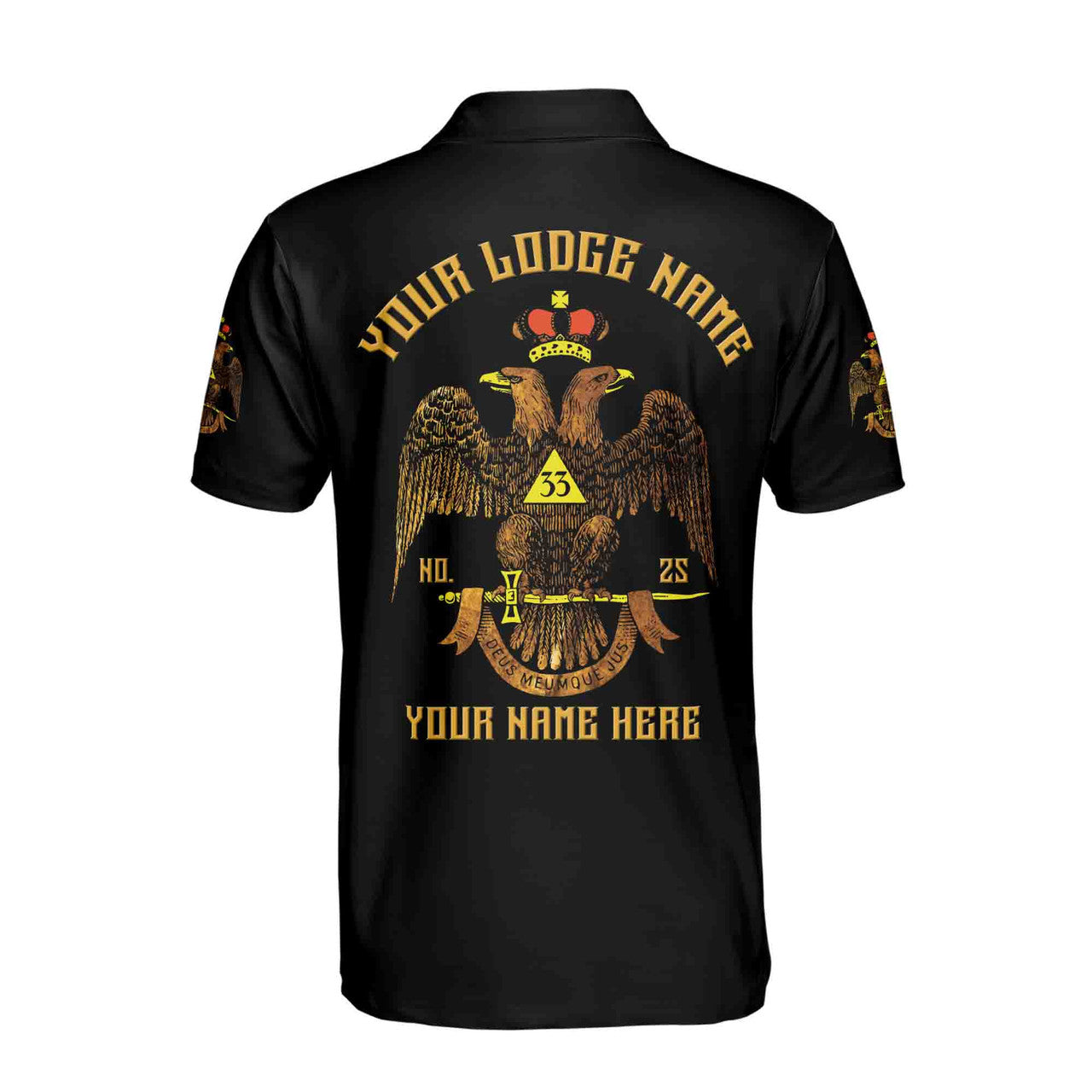 Custom Scottish Rite 33 Degree Emblem Design Masonic Men's Polo Shirt S-5XL - FUKAMASONIC