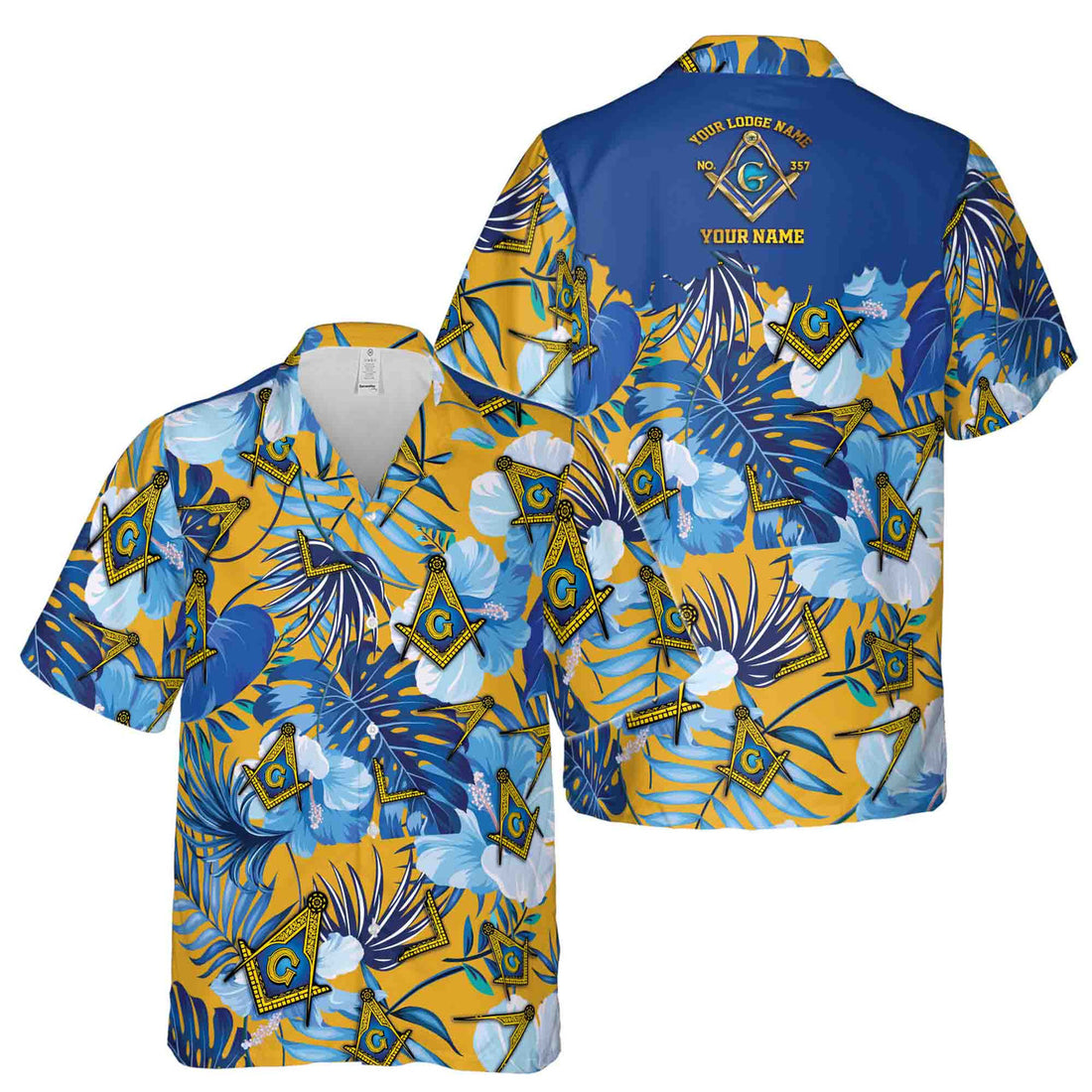 Custom Freemason Tropical Palm Tree Leaves Hawaiian Shirt S-5XL - FUKAMASONIC