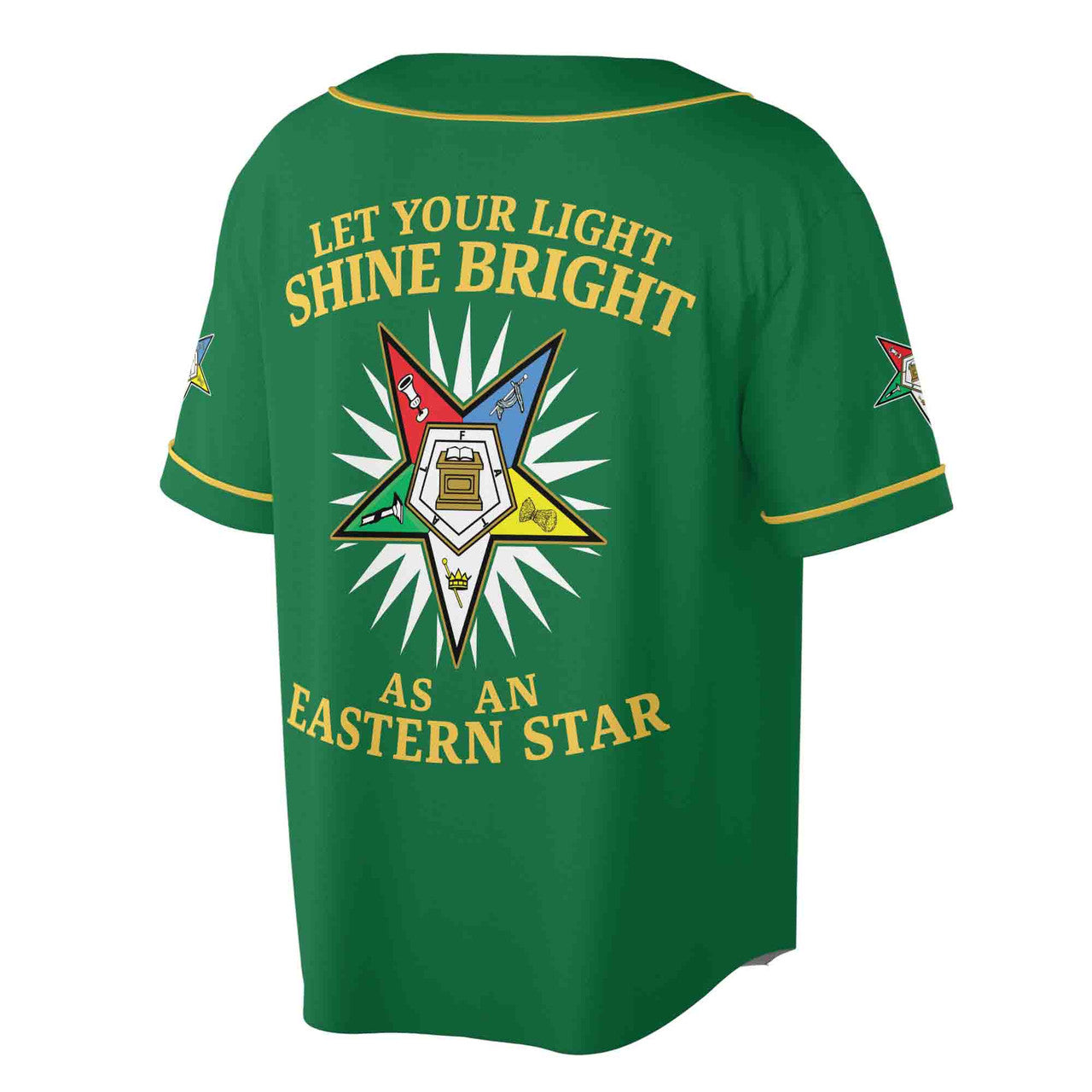 Custom Name Chapter Name OES Let Your Light Shine Bright Baseball Jersey S-5XL - FUKAMASONIC