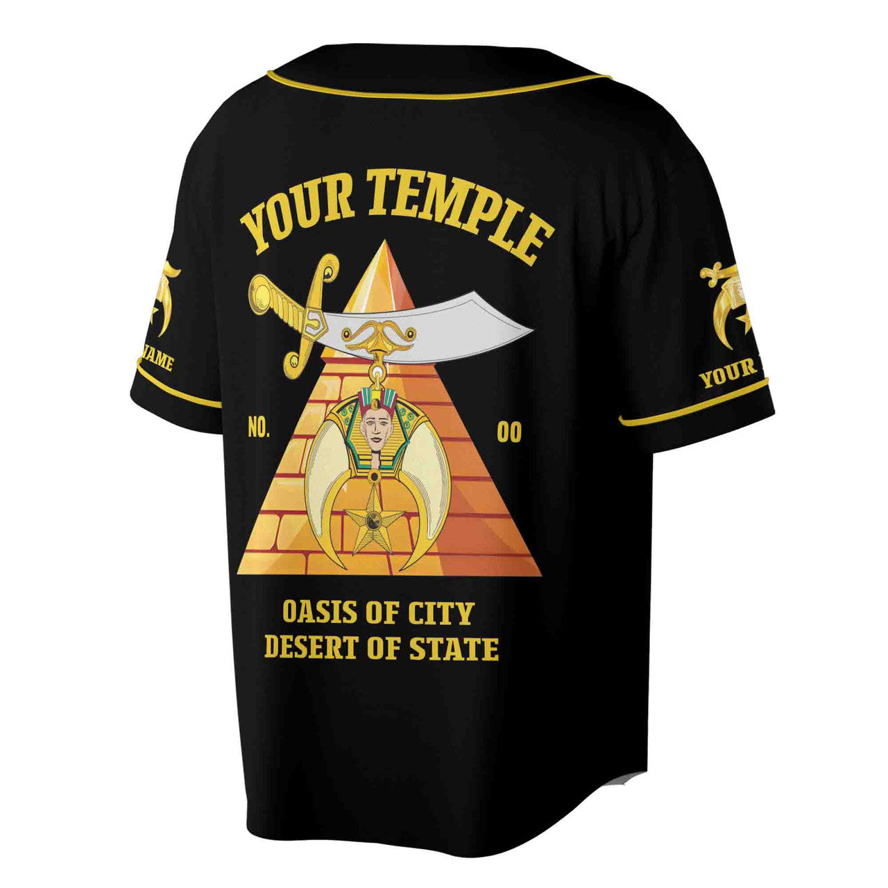 Customize Temple Nobles Mystic Shrine Baseball Jersey Shirt S-5XL - FUKAMASONIC