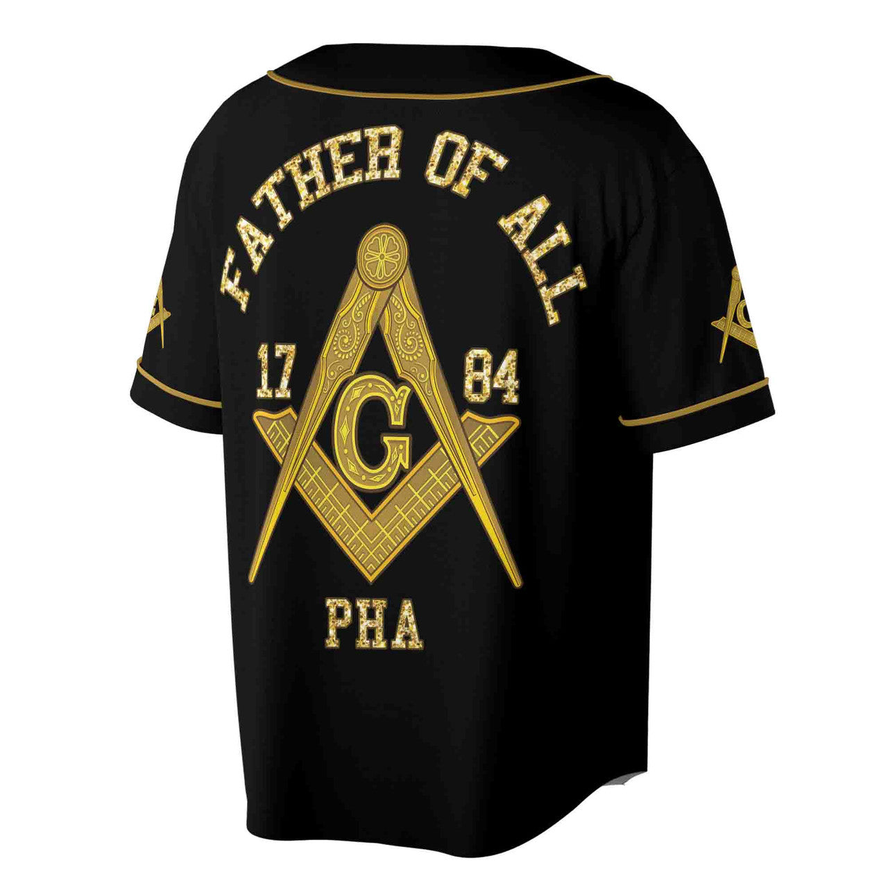 Customize Name F. & A.M. Father of All PHA Freemasonry Masonic Baseball Jersey S-5XL - FUKAMASONIC
