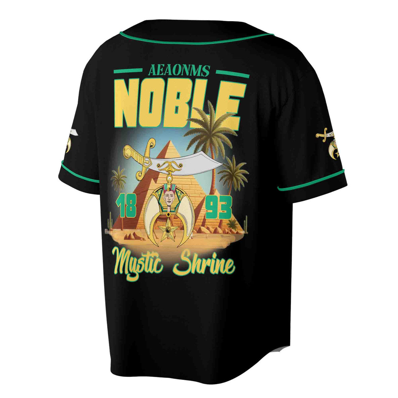 Custom Name Temple Noble AEAONMS Shriner Masonic Baseball Jersey S-5XL - FUKAMASONIC