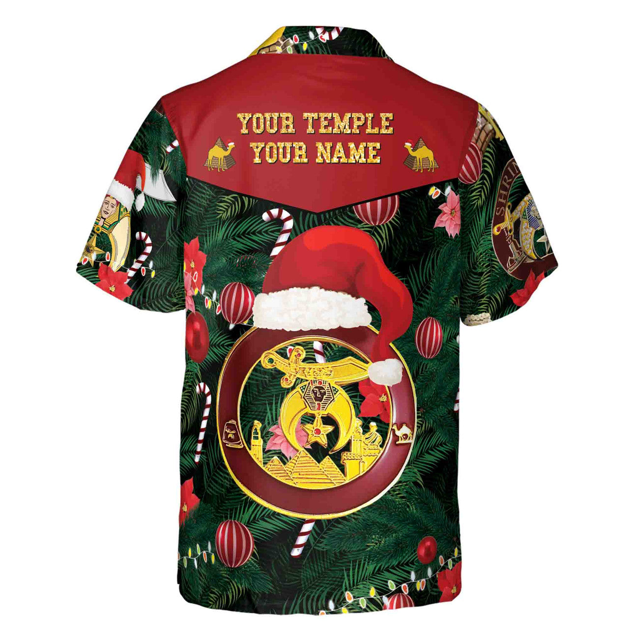 Custom Name Shriners Nobles Merry Christmas Hawaiian Shirt S-5XL - FUKAMASONIC