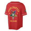 Order Of The Eastern Star OES Past Patrons Emblem Masonic Square & Compass Baseball Jersey S-5XL - FUKAMASONIC
