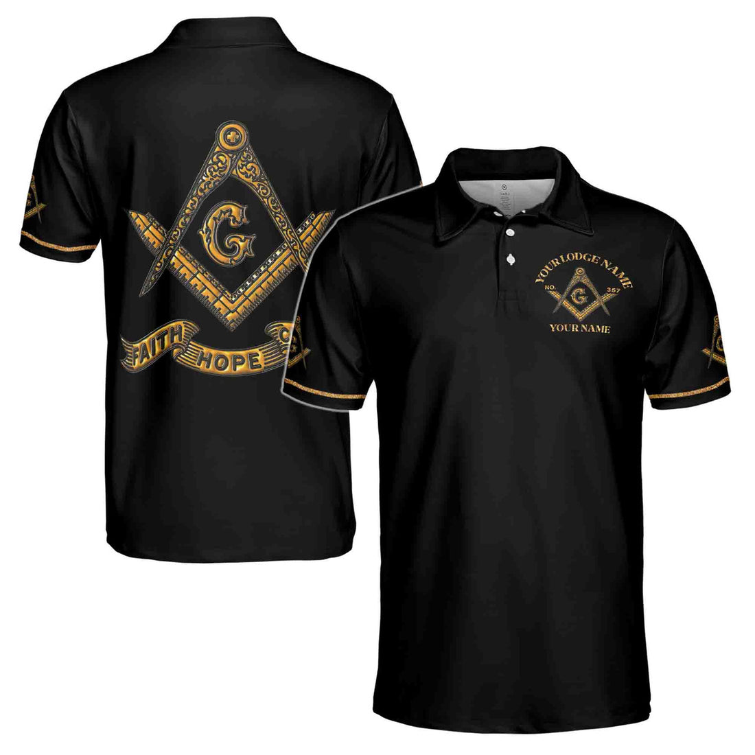 Customize Name, Lodge Name and Number Men Freemasonry 3D All Over Print Polo Shirt Size S-5XL