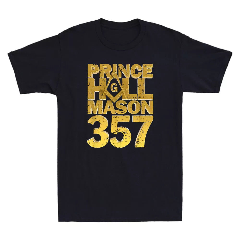 Masonic Prince Hall Mason 357 Square Compass Freemason Quote Retro Men's T-Shirt