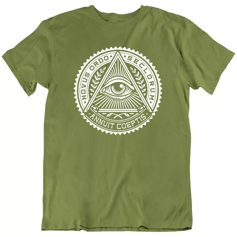 Freemason Symbol Illuminati Eye Pyramid Novus Ordo Seclorum T-Shirt Tee Gift New - FUKAMASONIC