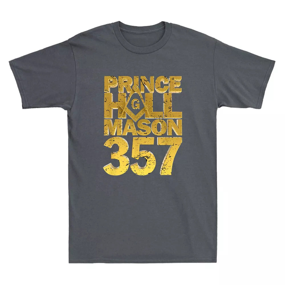 Masonic Prince Hall Mason 357 Square Compass Freemason Quote Retro Men's T-Shirt - FUKAMASONIC