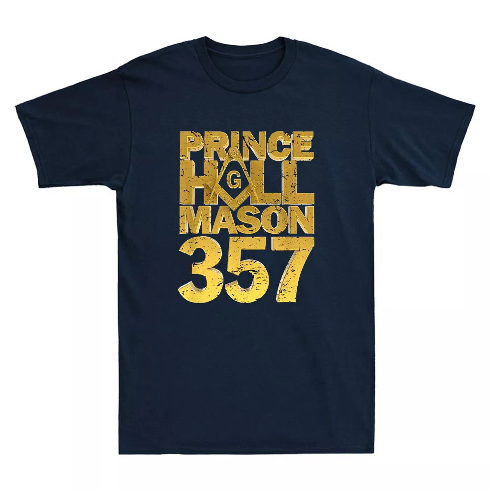Masonic Prince Hall Mason 357 Square Compass Freemason Quote Retro Men's T-Shirt - FUKAMASONIC