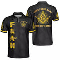 Custom Lodge Name Number F&AM Masonic Freemasonry 3D Polo Shirt S-5XL