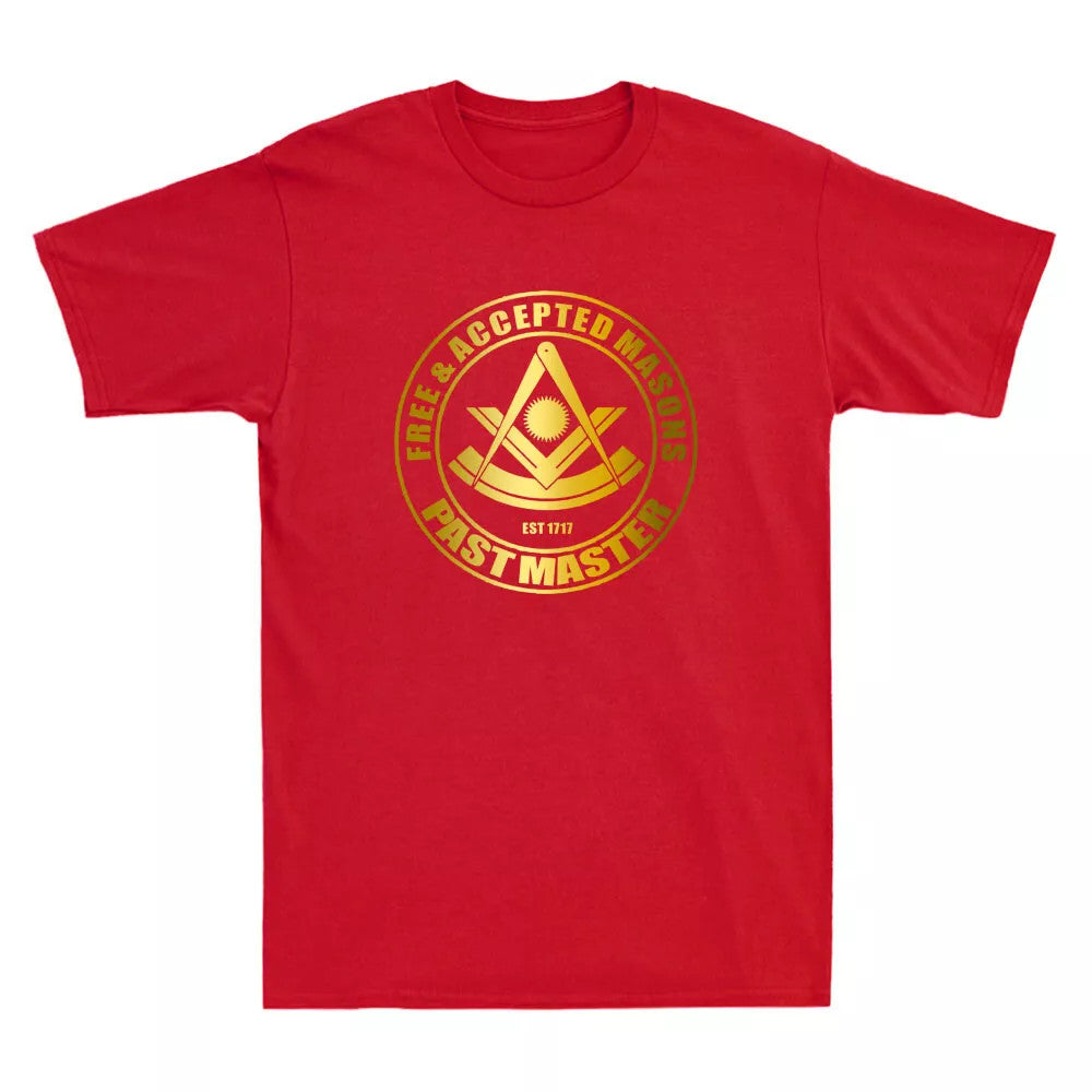 Masonic Past Master Jewel F & AM Square &Compass Freemason Novelty Men's T-Shirt - FUKAMASONIC