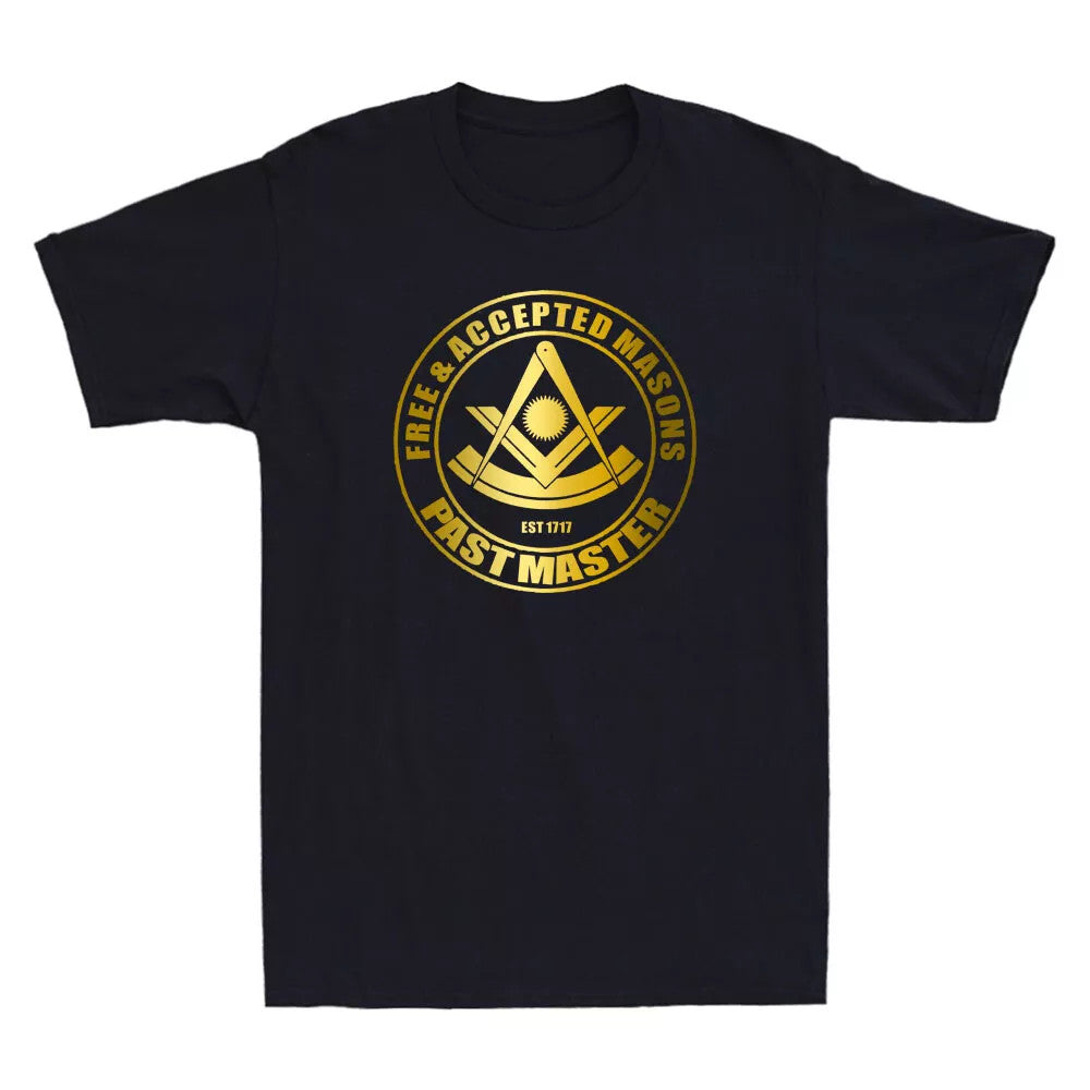 Masonic Past Master Jewel F & AM Square &Compass Freemason Novelty Men's T-Shirt