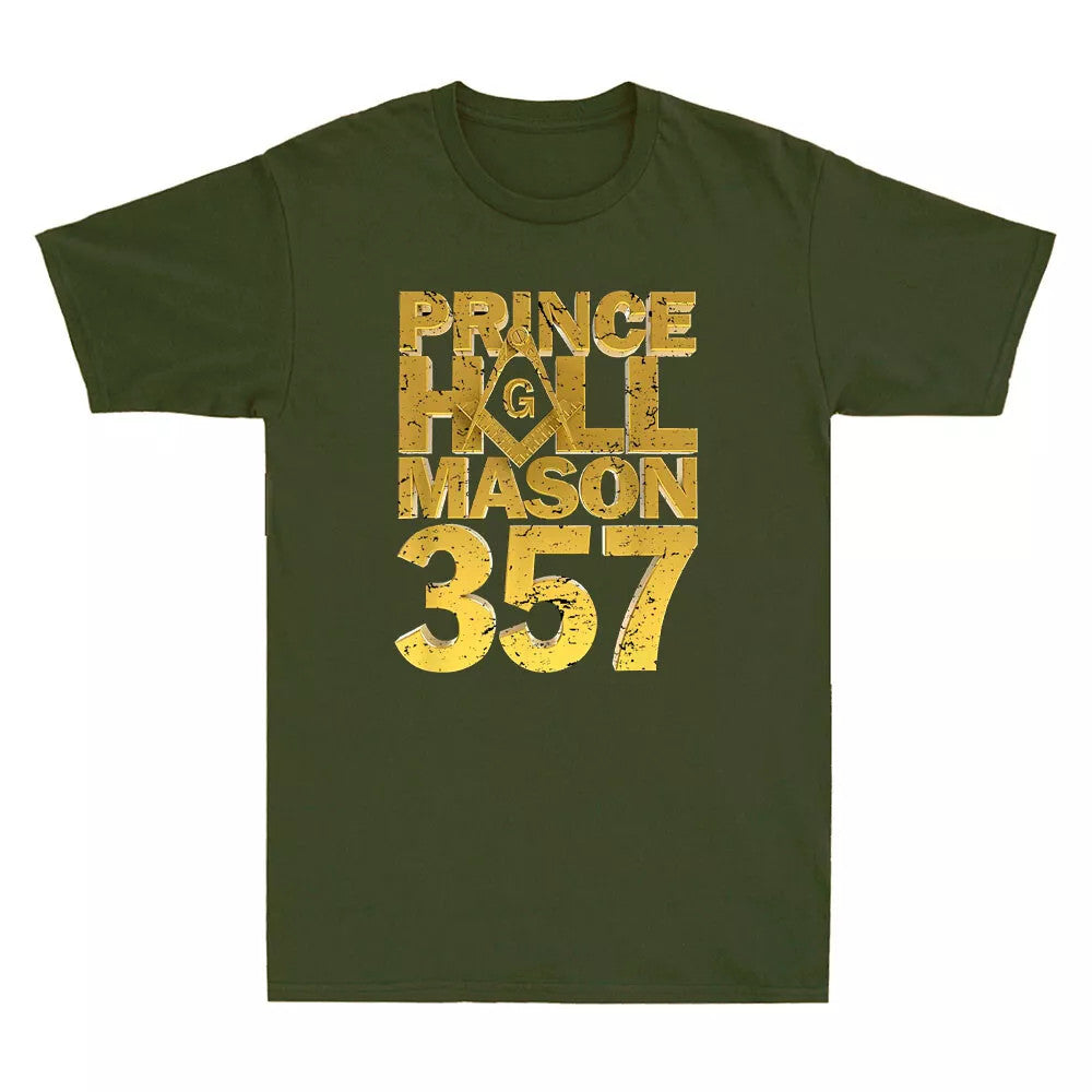 Masonic Prince Hall Mason 357 Square Compass Freemason Quote Retro Men's T-Shirt - FUKAMASONIC