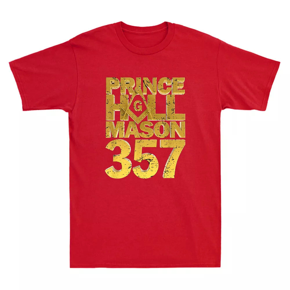 Masonic Prince Hall Mason 357 Square Compass Freemason Quote Retro Men's T-Shirt - FUKAMASONIC